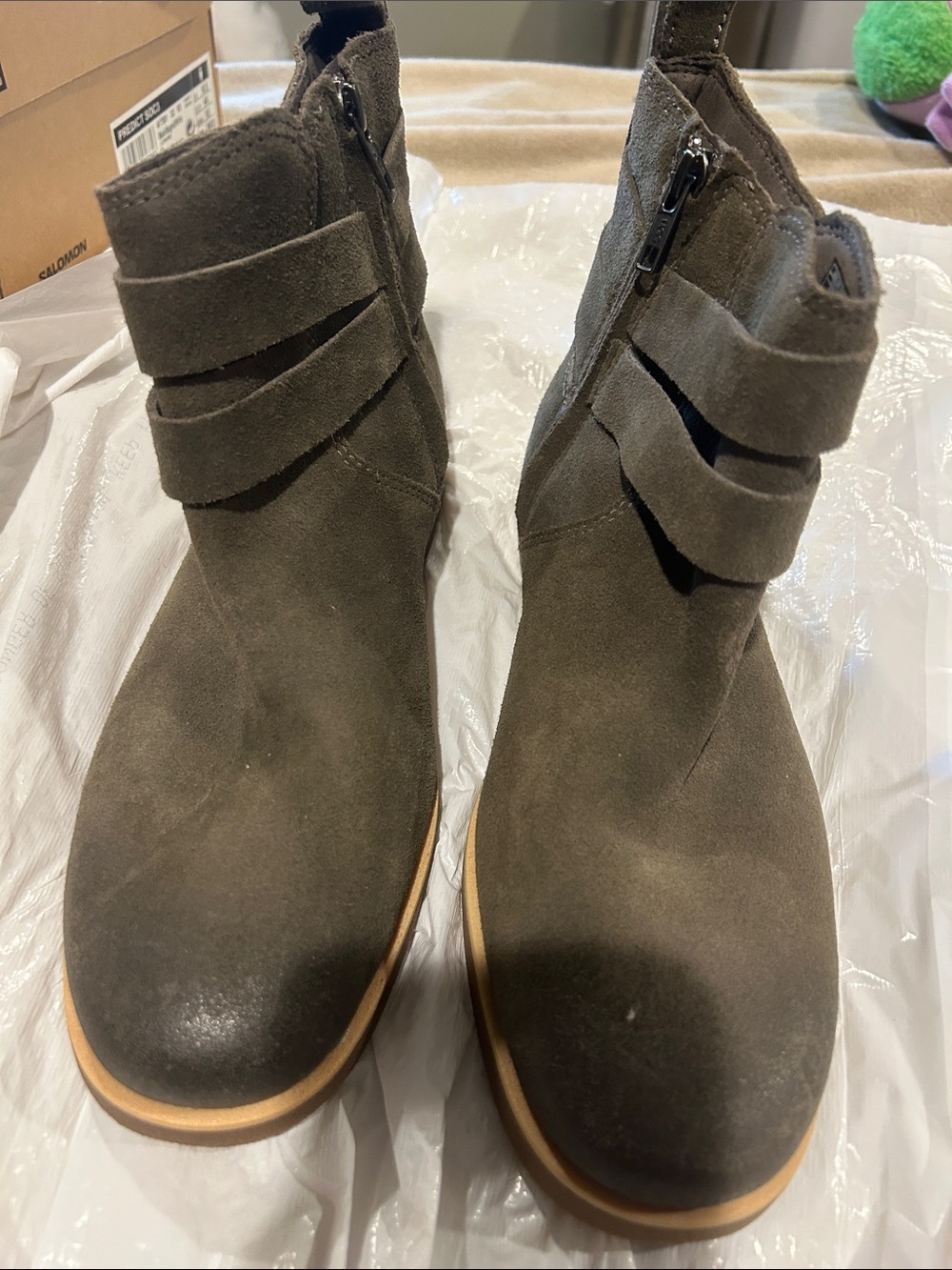 Ugg Suede Ankle Boots in Olive Green